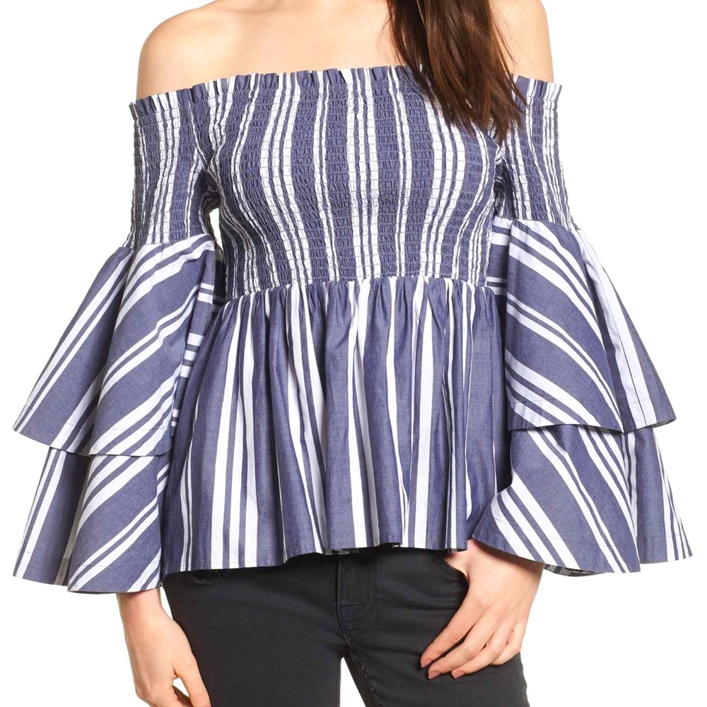 BP. Ruffle Sleeve Off the Shoulder Top